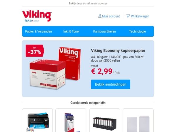 Viking kopieerpapier vanaf 2,99