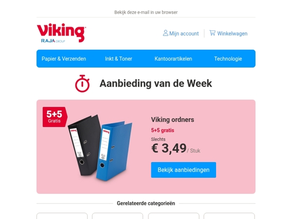 5+5 gratis op Viking ordners