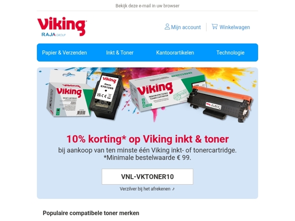 10% korting op Viking inkt & toner