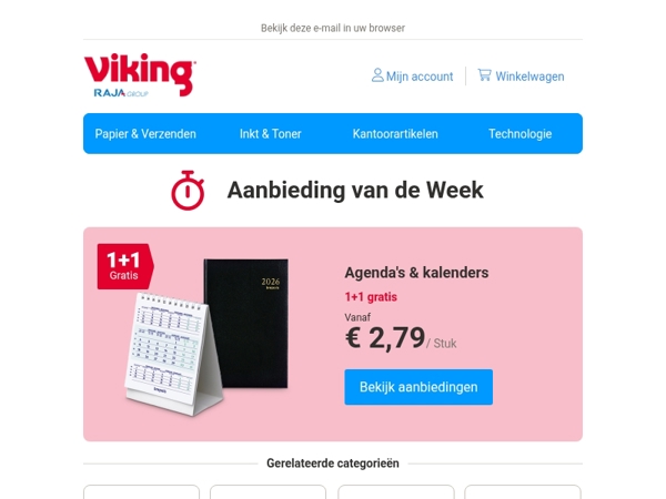 1+1 gratis op agenda's en kalenders