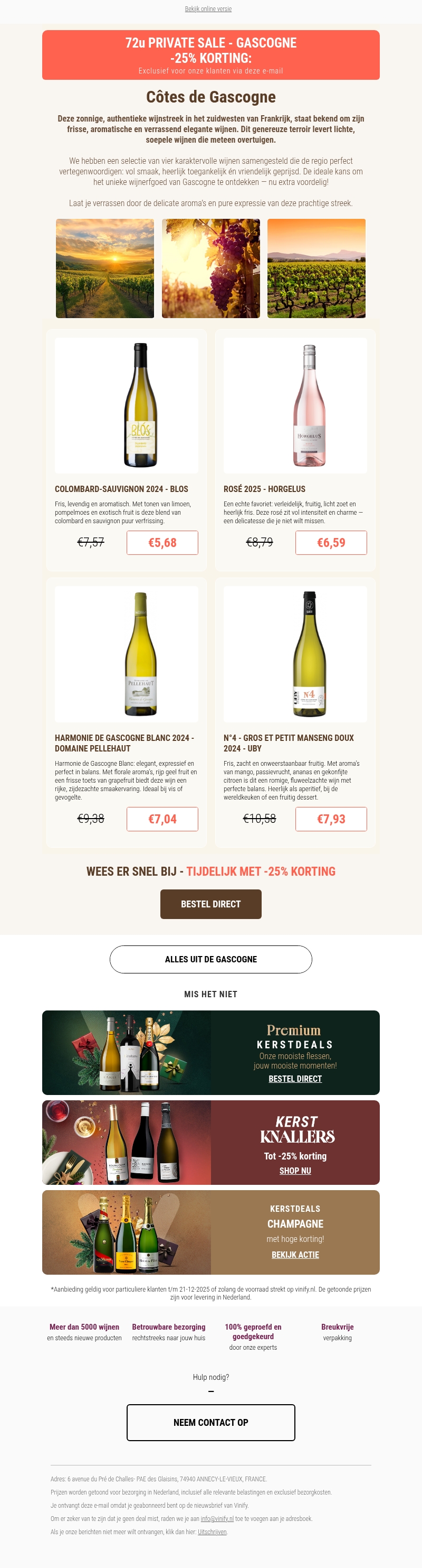 Exclusieve Private Sale: 25% korting op Côtes de Gascogne Exclusieve Private Sale: 25% korting op Côtes de Gascogne
