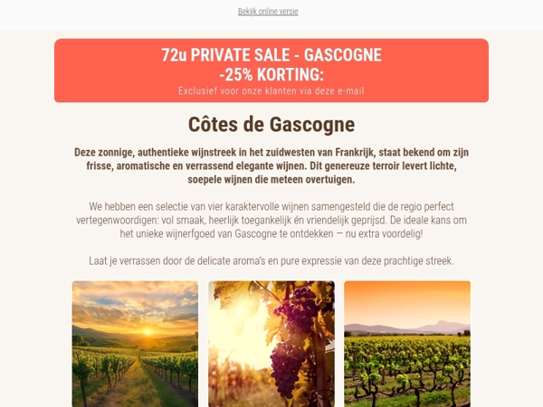 Exclusieve Private Sale: 25% korting op Côtes de Gascogne