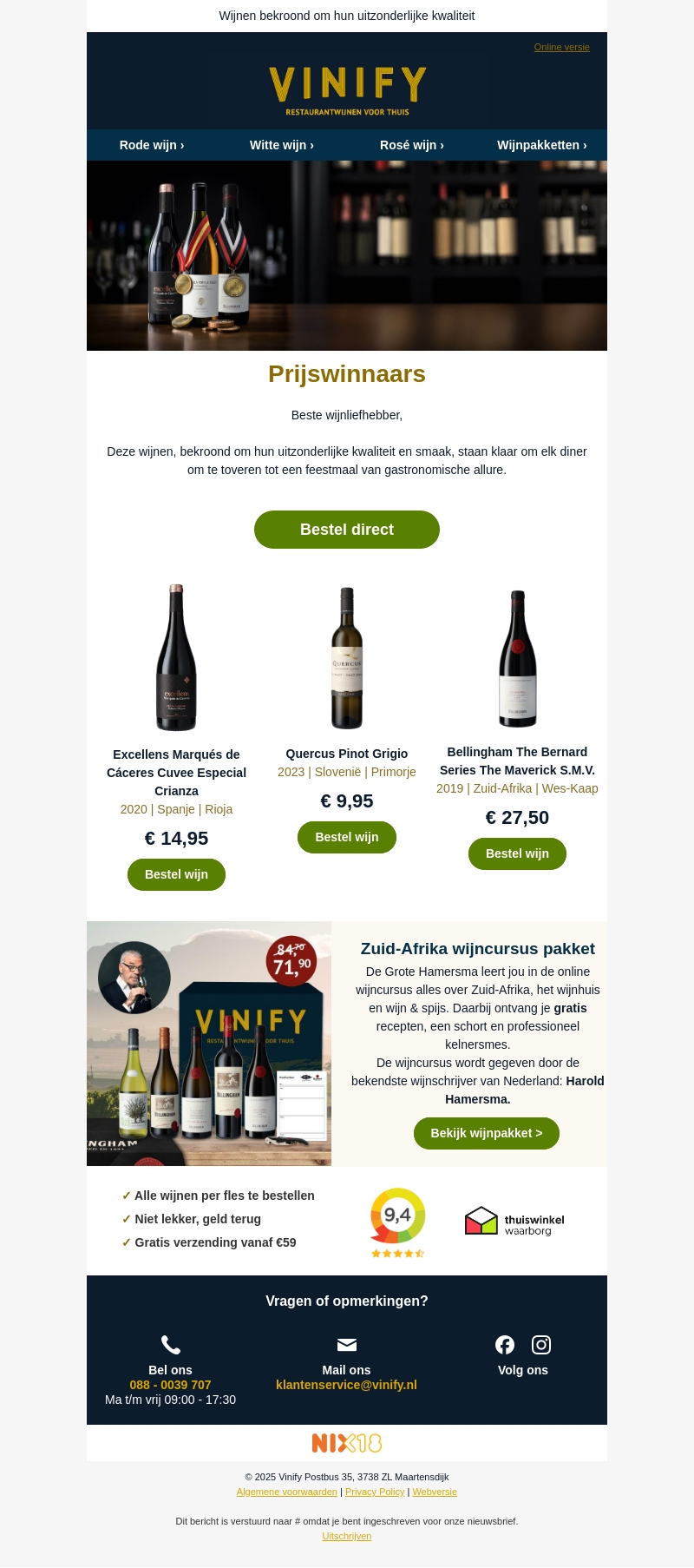 Prijswinnaars! Prijswinnaars!