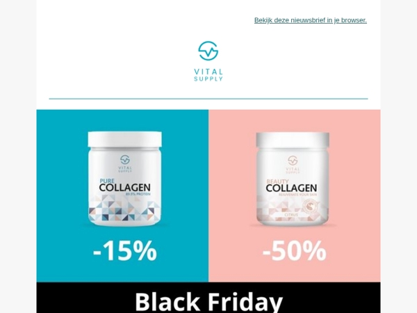 Black Friday — maar dan op z’n Vital Supply’s💥