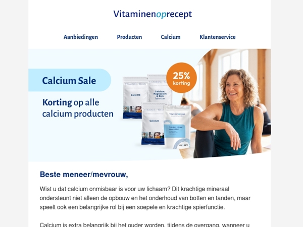 Ontvang nu 25% korting op calcium