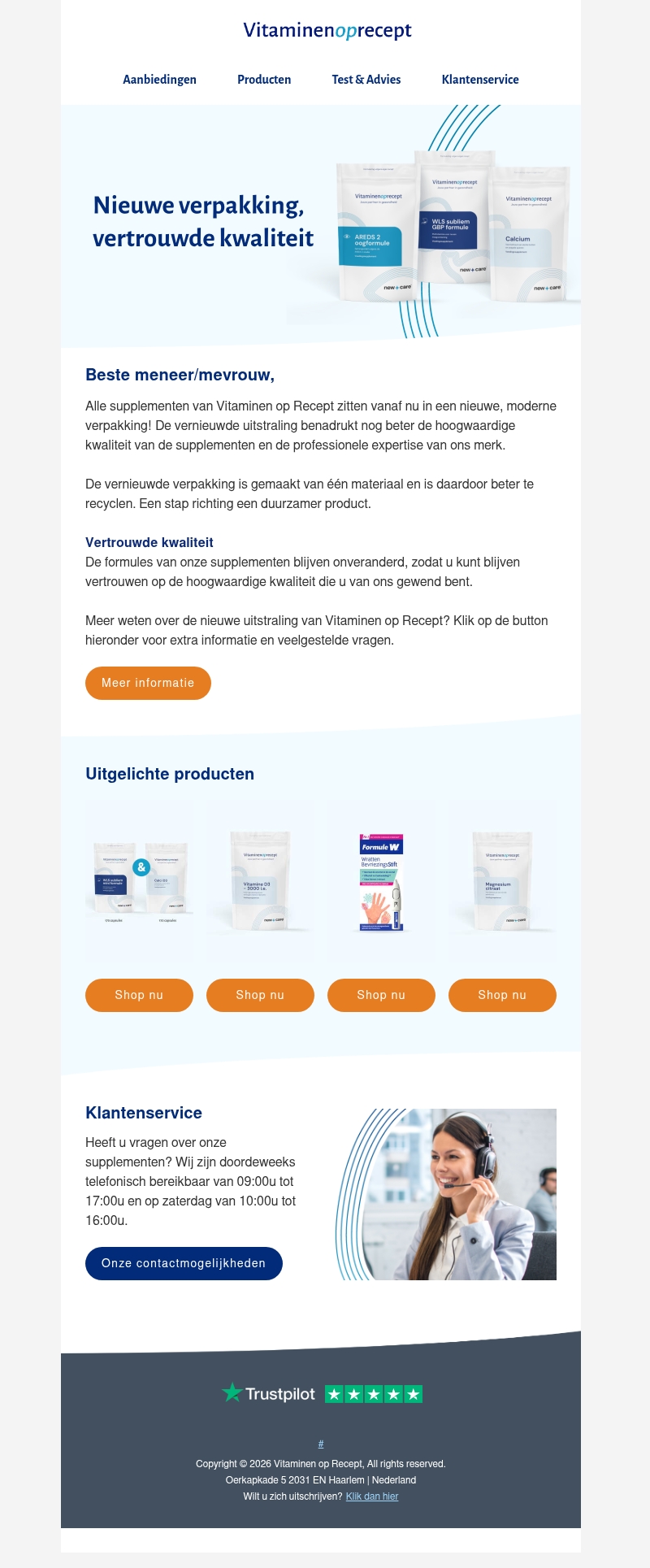 Onze supplementen hebben een nieuw jasje gekregen! Onze supplementen hebben een nieuw jasje gekregen!