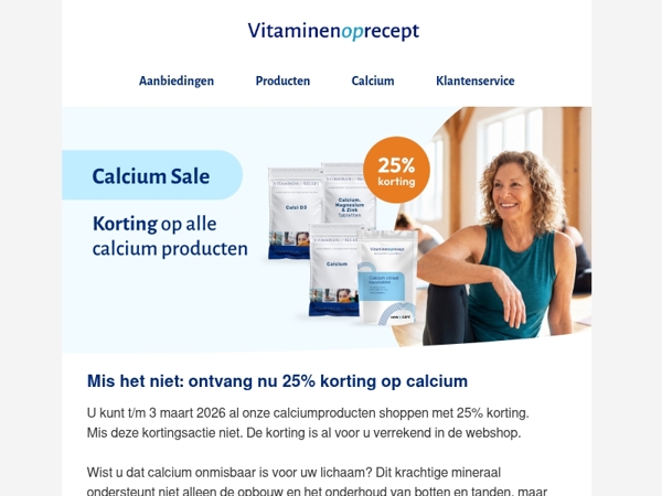 25% korting op calcium | Mis het niet