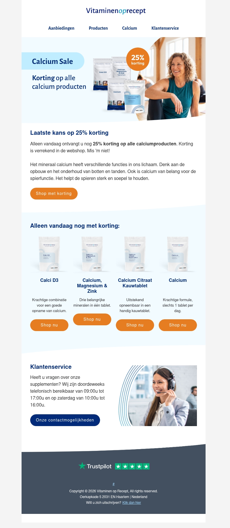 Laatste kans: 25% korting op calcium Laatste kans: 25% korting op calcium