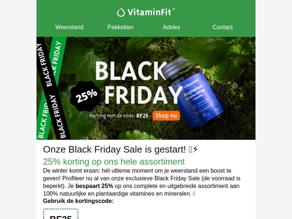 🖤🌿 Start Black Friday Sale, 25% korting op álles!