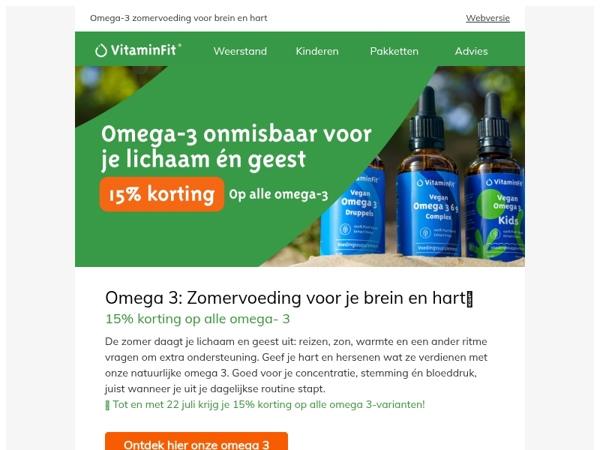 15% korting op alle omega-3 varianten💚