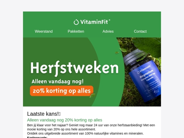 Alleen vandaag nog 20% herfstkorting!✨