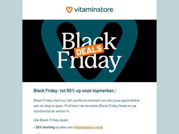 Black Friday: tot 50% op onze topmerken 🖤