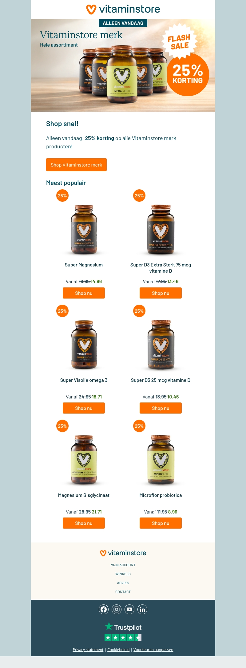 25% korting FLASH SALE 25% korting FLASH SALE