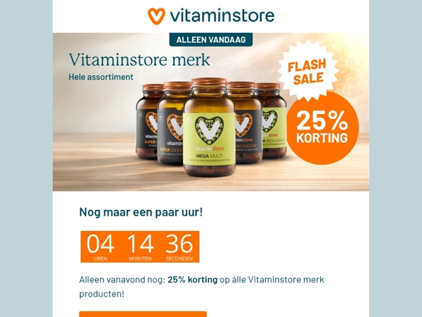ALLEEN VANAVOND - Vitaminstore merk 25% korting