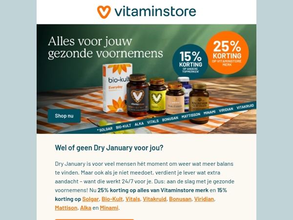 Tot 25% korting voor jouw gezonde voornemens!