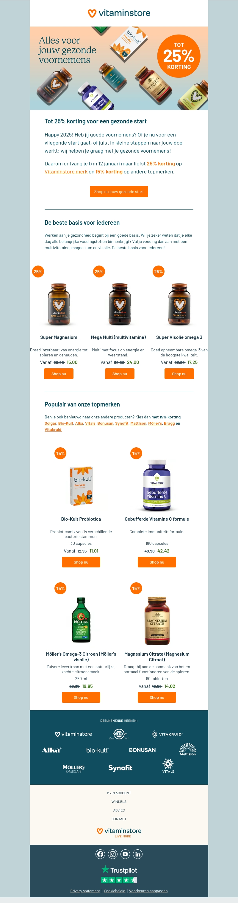 Alles voor jouw gezonde voornemens: tot 25% korting! Alles voor jouw gezonde voornemens: tot 25% korting!