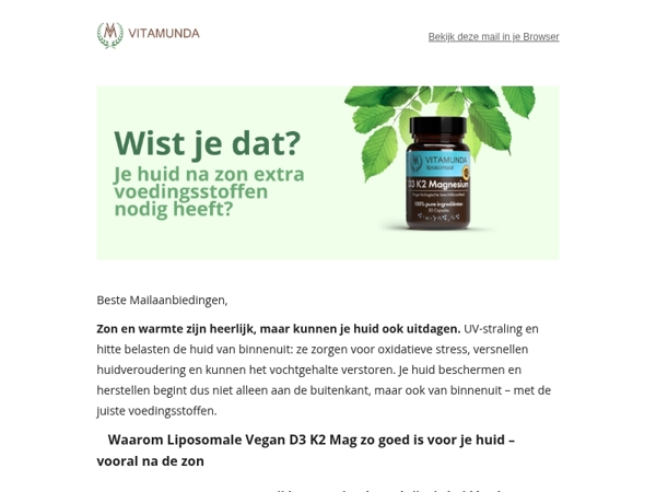 Wist je dat je huid na de zon extra voedingsstoffen nodig heeft?