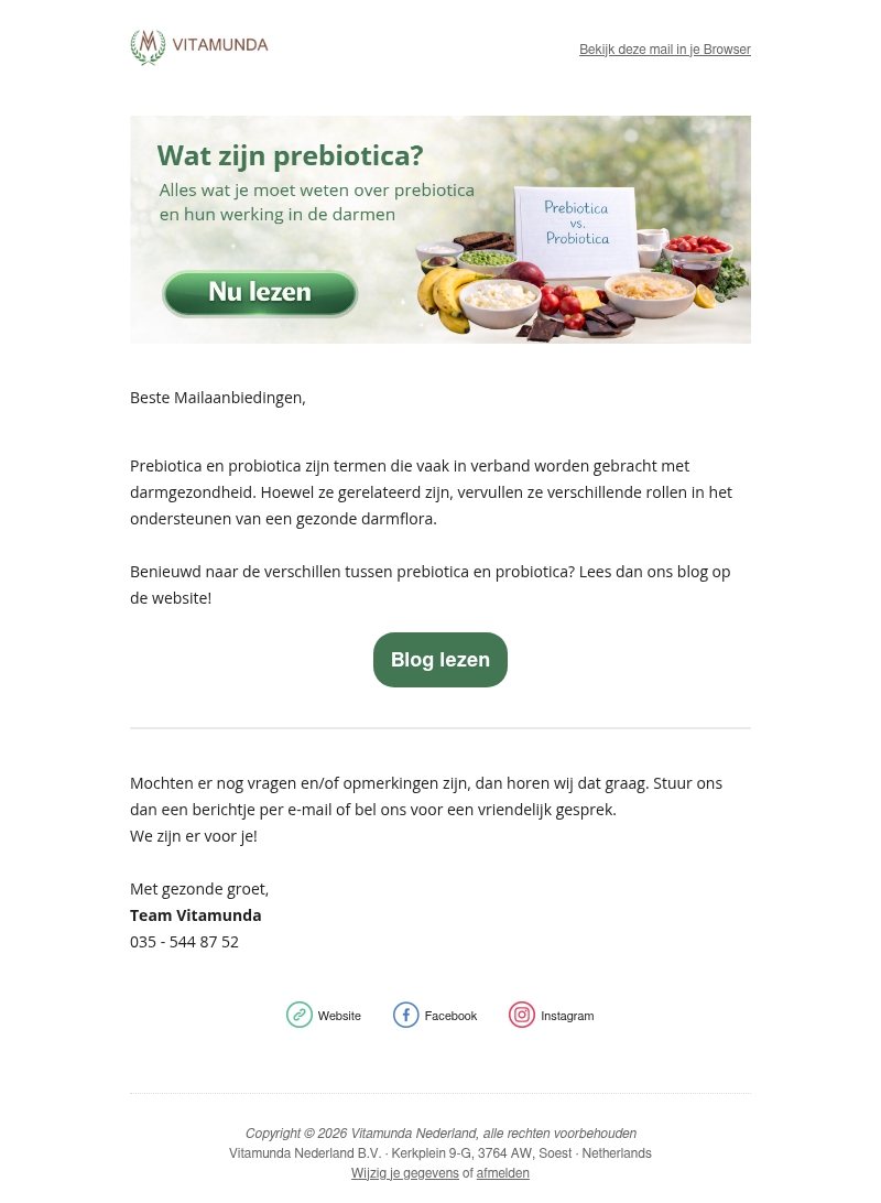 Blog: Prebiotica vs. Probiotica: welke heeft jouw darm nodig? Blog: Prebiotica vs. Probiotica: welke heeft jouw darm nodig?