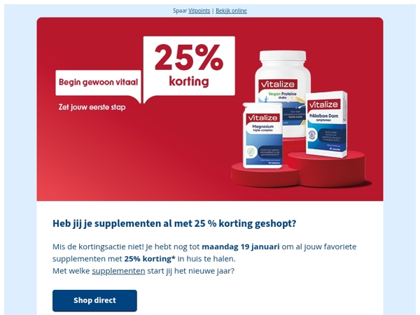 Met 25% korting shoppen?