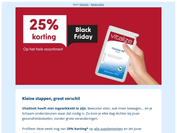 25% korting 🖤 op supplementen