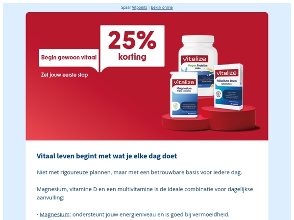 25% korting op jouw vitale start