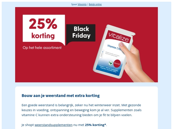 🖤 25% korting voor jou