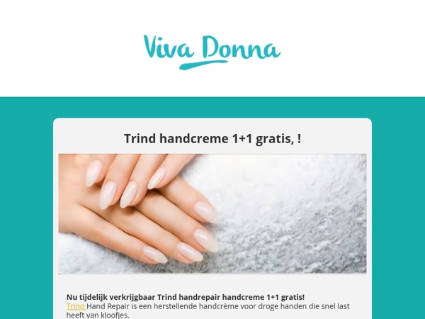 De Trind handcreme 1+1 gratis is er weer!