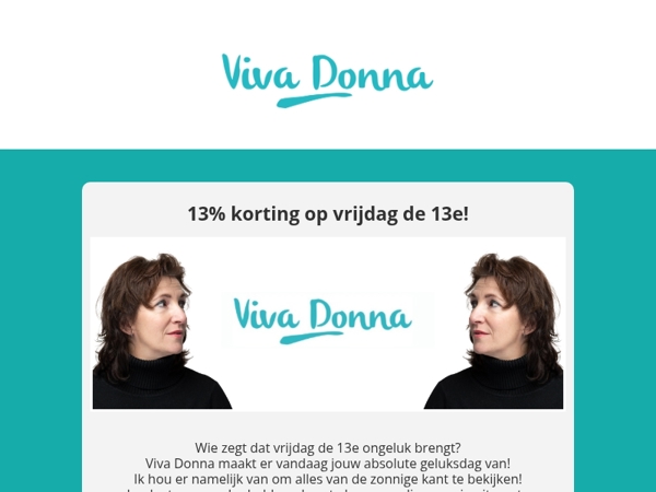 Vrijdag de 13e is je geluksdag. Je krijgt 13% korting!