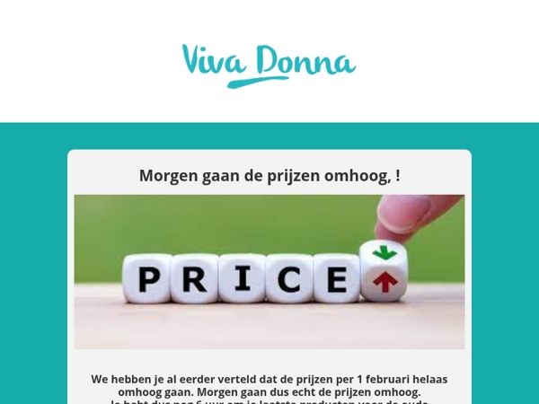 Nog maar 6 uur de mogelijkheid om te kopen voor de oude prijzen!