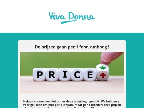 Jouw favoriete product wordt duurder! Koop nu nog voor de oude prijs!