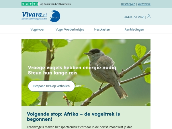 🪽 Help trekvogels & bespaar 10% op vetbollen