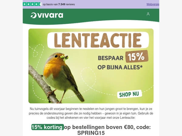 🌸 Bespaar tot 15% dit voorjaar!