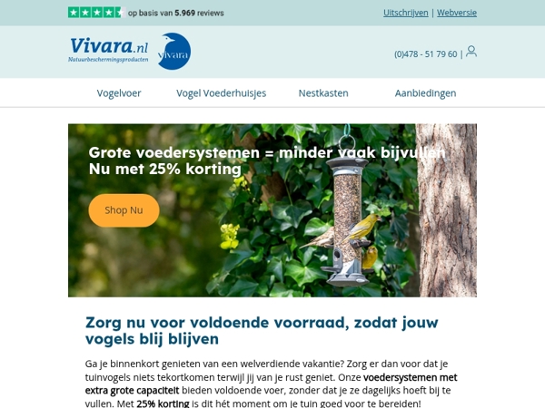 25% korting op grote voedersystemen✈️ Vul ze bij voordat je op vakantie gaat