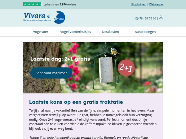 🐤 2 +1 eindigt vandaag, mis je gratis extraatje niet!