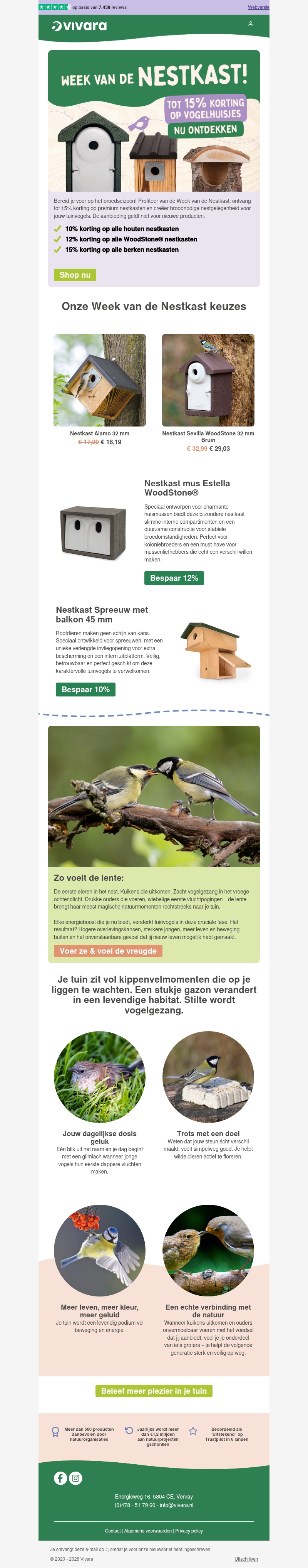 π― Tot 15% korting op nestkasten π― Tot 15% korting op nestkasten