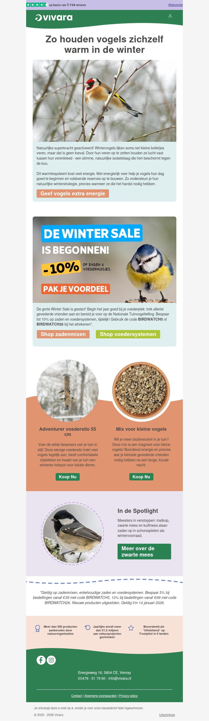 πͺΆ Bespaar 10% en geef vogels extra energie πͺΆ Bespaar 10% en geef vogels extra energie