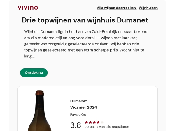 Drie topwijnen van wijnhuis Dumanet 