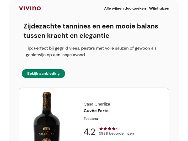 Bespaar 25%: Rijk, soepel en verleidelijk Toscaans rood