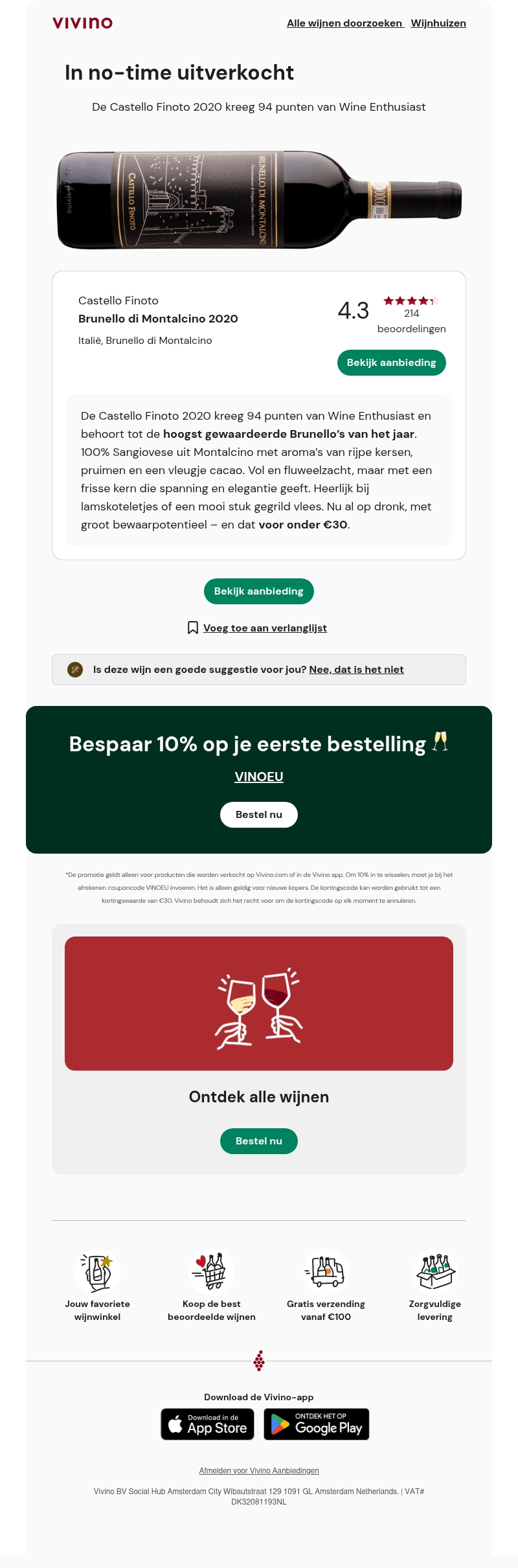 Nu met de juiste link: Uitzonderlijke Brunello uit topjaar Nu met de juiste link: Uitzonderlijke Brunello uit topjaar