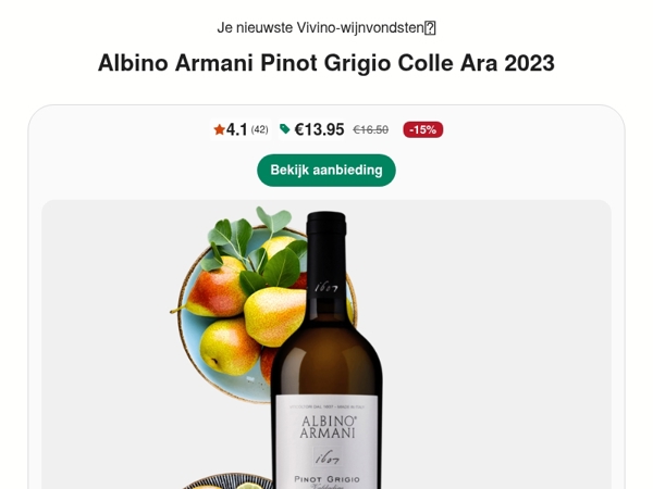 Geweldige Pinot Grigio met frisse smaken van perzik en citrus 