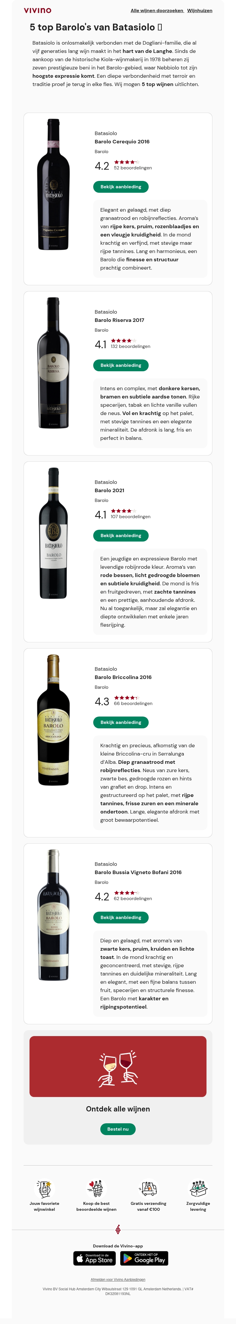 5 top Barolo's van Batasiolo 5 top Barolo's van Batasiolo