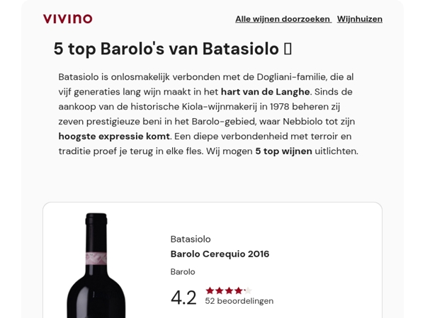 5 top Barolo's van Batasiolo 
