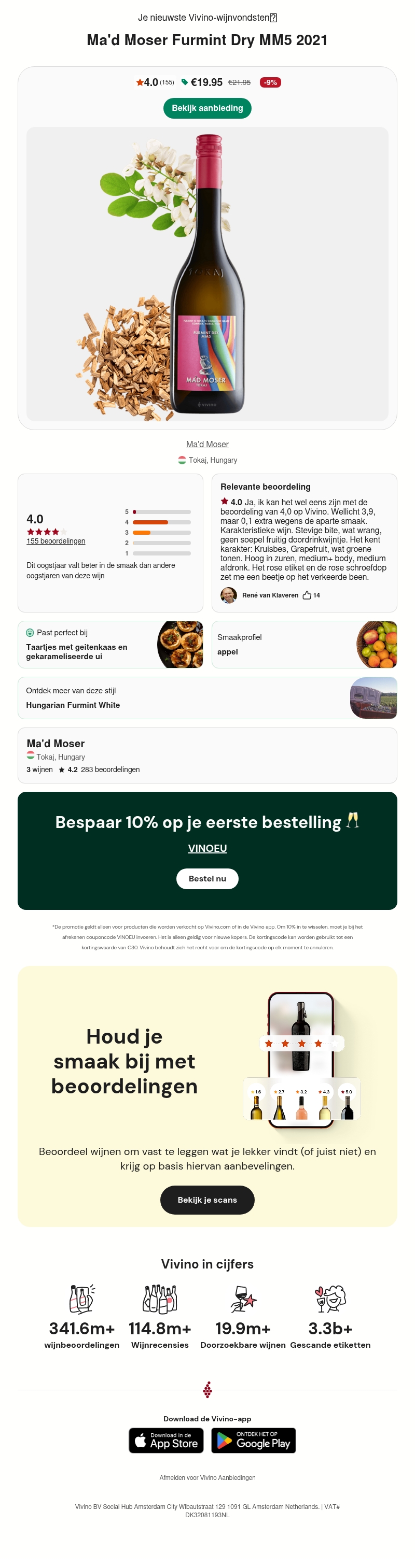 Geselecteerd speciaal voor jou: Een 4 ⭐ Tokaj witte wijn voor 19.95€ Geselecteerd speciaal voor jou: Een 4 ⭐ Tokaj witte wijn voor 19.95€
