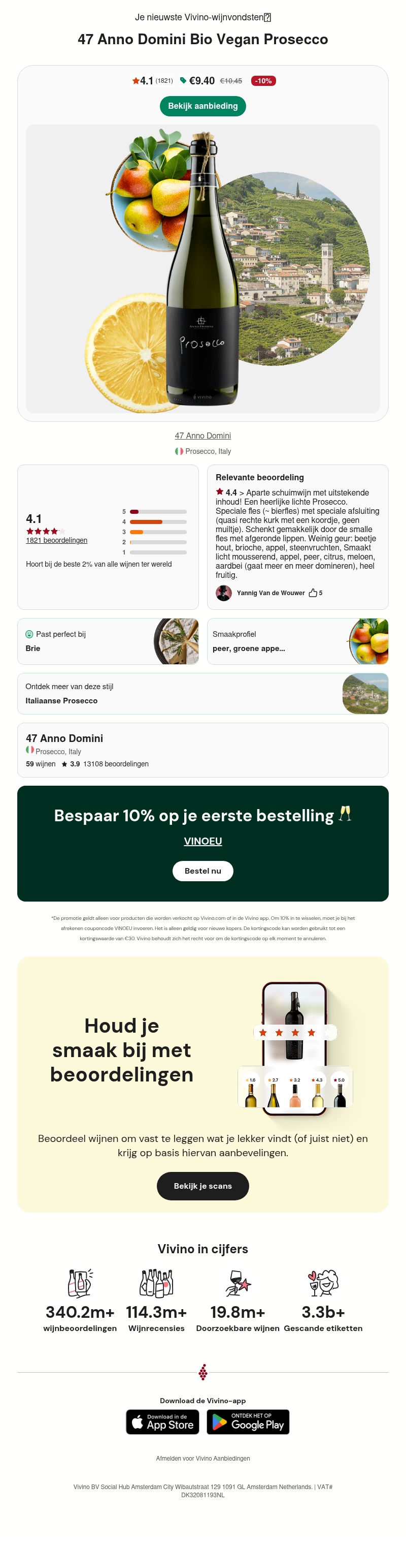 10% korting | Deze Prosecco | Hoort bij de beste 2% van alle wijnen ter wereld 10% korting | Deze Prosecco | Hoort bij de beste 2% van alle wijnen ter wereld