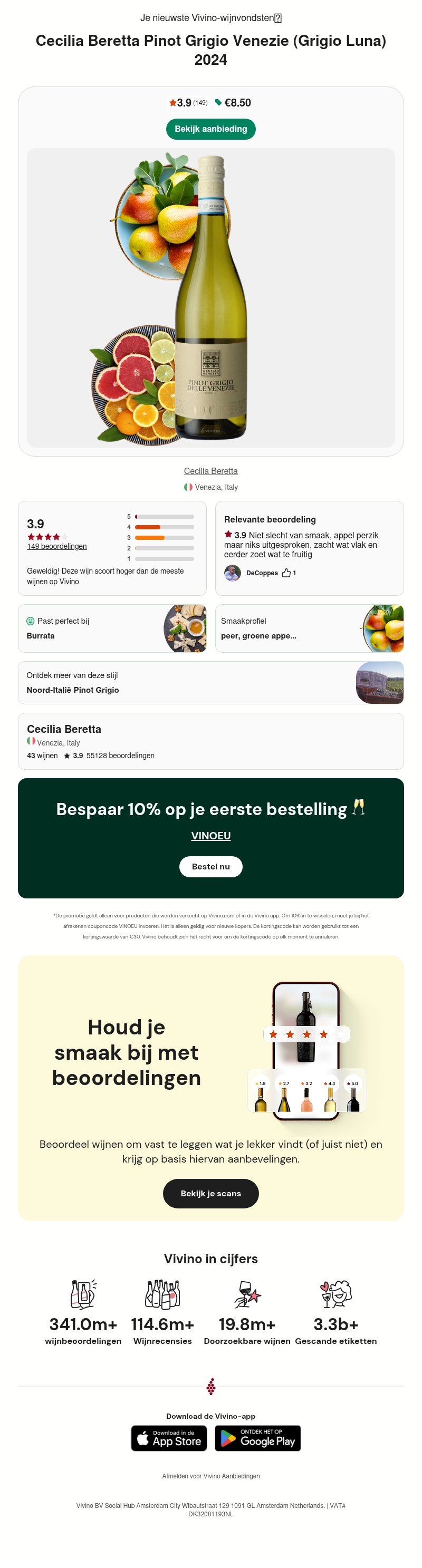 Goed gewaardeerd voor nog geen 10€! Een 3.9 ⭐ Venezia witte wijn Goed gewaardeerd voor nog geen 10€! Een 3.9 ⭐ Venezia witte wijn