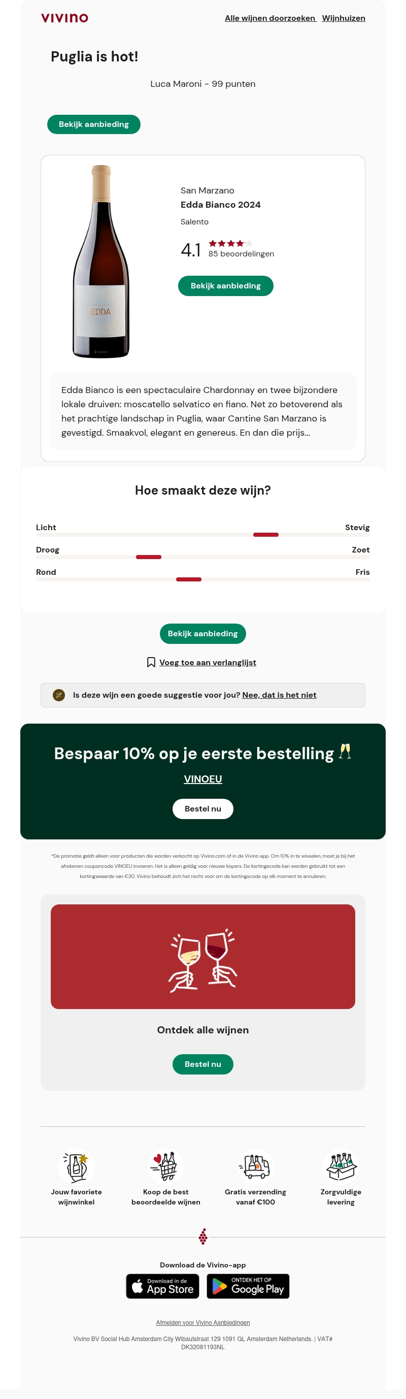 4.1★ Spectaculaire chardonnay-blend van San Marzano 4.1★ Spectaculaire chardonnay-blend van San Marzano