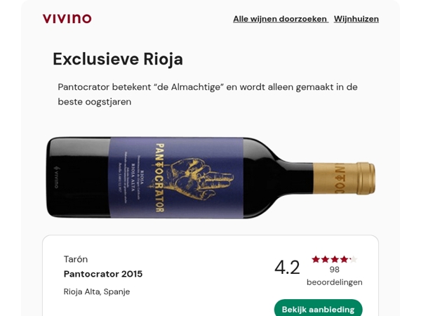 Exclusieve voorverkoop: 97 pt “de Almachtige” Rioja 