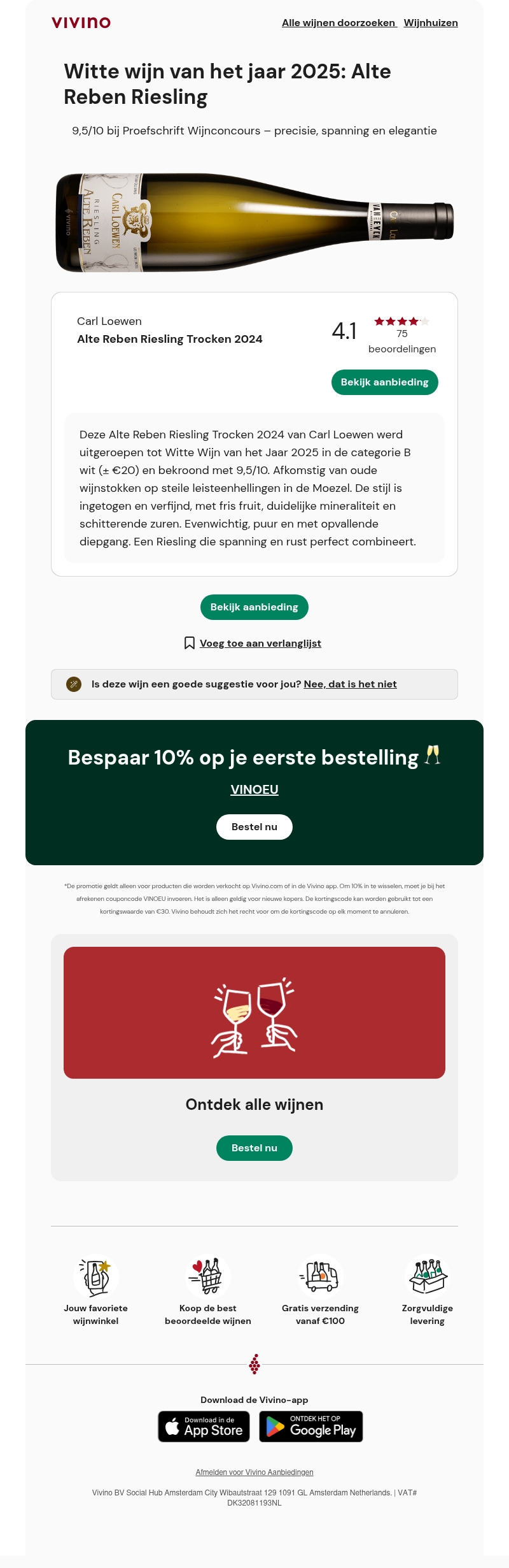 Witte wijn van het jaar 2025 – Alte Reben Riesling met 9,5/10 Witte wijn van het jaar 2025 – Alte Reben Riesling met 9,5/10