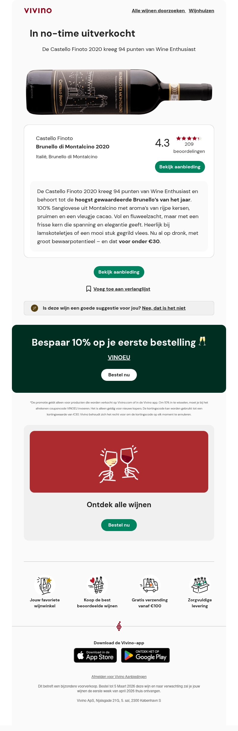 Weer op voorraad: Uitzonderlijke Brunello uit topjaar Weer op voorraad: Uitzonderlijke Brunello uit topjaar