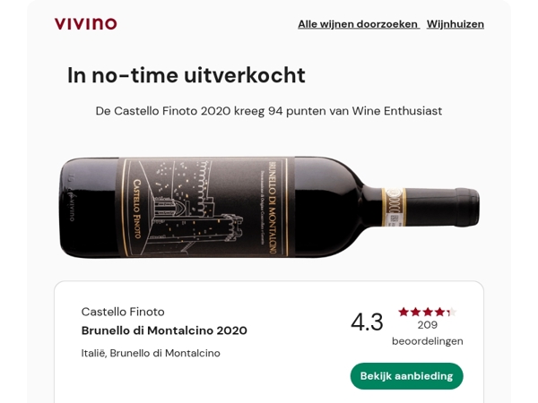 Weer op voorraad: Uitzonderlijke Brunello uit topjaar